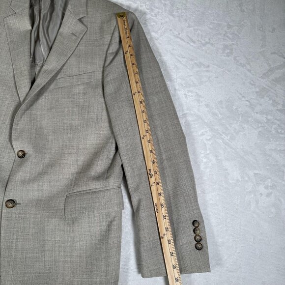 Brooks Brothers Blazer Men Size 42L Beige Regent Fit Casual Wool Blend EUC - Picture 3 of 14